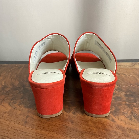 Vagabond Lena Tangerine Orange Suede Leather Slide Sandal, New in Box - Picture 6 of 8